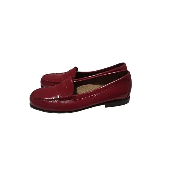 Weejuns Hand Crafted Genuine Leather Red Patent Leather Penny Loafer Shoes Sz 10 - Picture 4 of 10